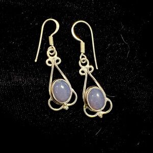 Lilac chalcedony 925 earrings